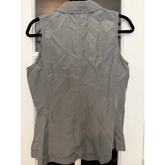 J. Jill silk linen gray vest small Petite NWT - Picture 4 of 9